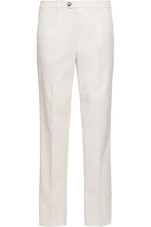 Brunello Cucinelli Pantalon En Gabardine De Coton Stretch