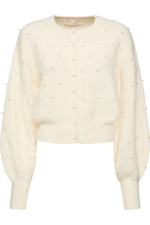 ZIMMERMANN Cardigan En Alpaga Mélangé Avec Perles Crush