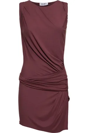 The Attico Robe Courte Sans Manches En Jersey Drapé