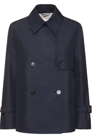 Max Mara Trench-coat Court En Gabardine Biglia