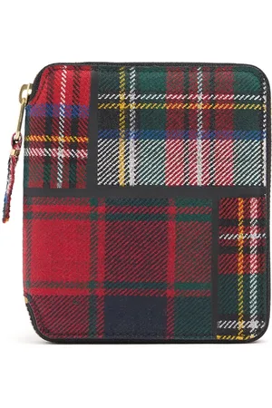 Comme des Garçons Portefeuille Zippé En Patchwork De Laine Tartan