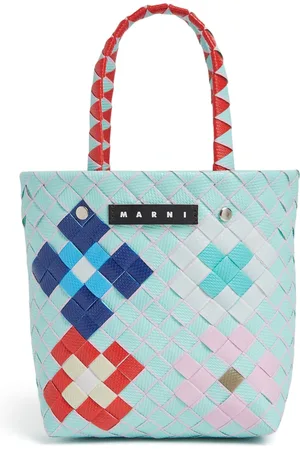 Marni Panier Tissé Color-block À Logo
