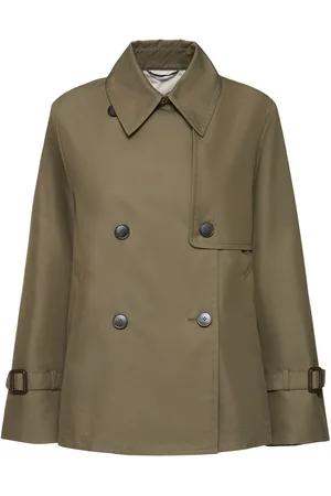 Max Mara Trench-coat Court En Gabardine Biglia