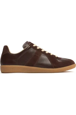 Maison Margiela Sneakers Basses En Cuir Et Daim Replica