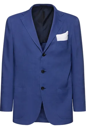 Kiton Veste En Laine Et Lin