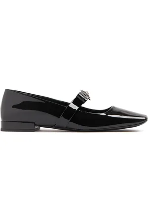 VERSACE Ballerines En Cuir Verni Gianni Ribbon 20 Mm