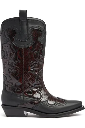 Ganni Bottes Western Mi-hautes Brodées 40 Mm