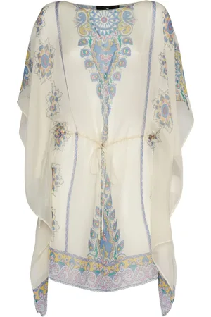 Etro Robe Caftan Courte En Soie