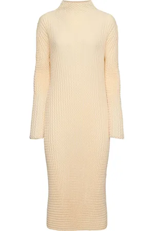Issey Miyake Robe Mi-longue En Coton Mélangé Spongy-48