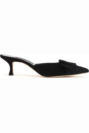 Manolo Blahnik Mules En Daim Maysale 50 Mm