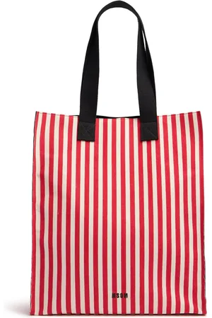 Msgm Sac Cabas En Toile À Rayures