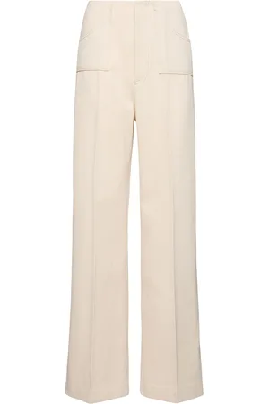 Serafini Pantalon Ample En Toile Taille Haute