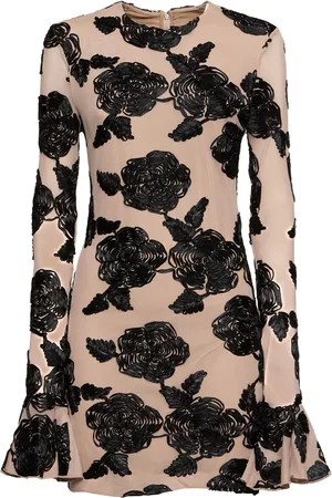 ROTATE Robe Courte En Mesh Fleuri