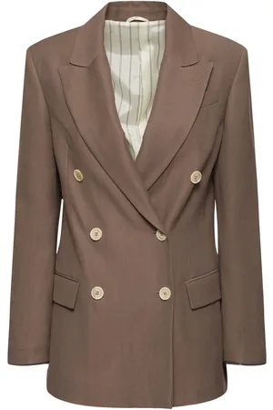 Brunello Cucinelli Blazer En Sergé Fluide À Double Boutonnage