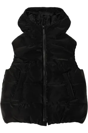 Karl Lagerfeld Gilet Rembourré En Satin À Capuche