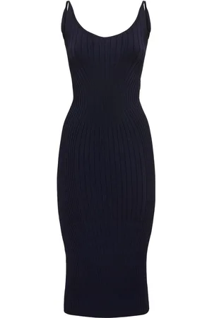 MUGLER Robe Midi En Maille Nervurée