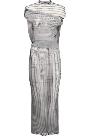 Jean Paul Gaultier Robe Midi En Mesh Imprimé Body Morphing
