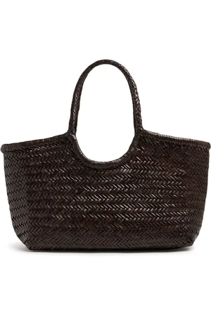 Dragon Diffusion Grand Panier En Cuir Tressé Nantucket