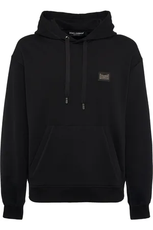Dolce & Gabbana Sweat En Jersey De Coton À Capuche Avec Plaque