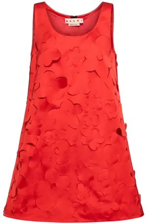 Marni Robe Courte En Duchesse Brodée Ajourée