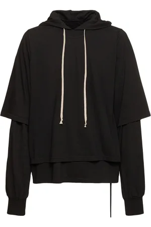 Rick Owens T-shirt En Jersey De Coton À Capuche Hustler