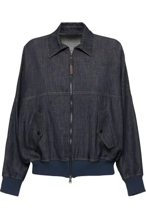Brunello Cucinelli Veste Bomber En Denim Rembourré