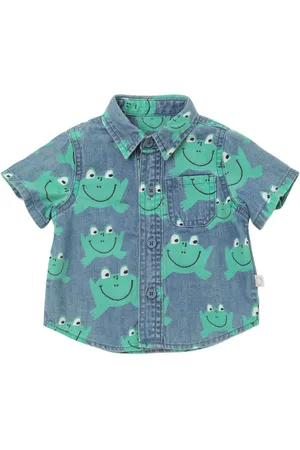 Stella McCartney Chemise En Denim De Coton Imprimé Grenouilles