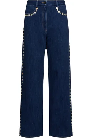 FORTE FORTE Jean Droit En Denim De Coton Brodé