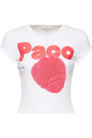 Paco rabanne T-shirt En Coton Pointelle Imprimé