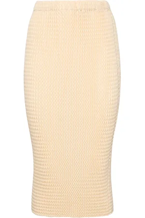 Issey Miyake Jupe Midi En Coton Mélangé Spongy-48