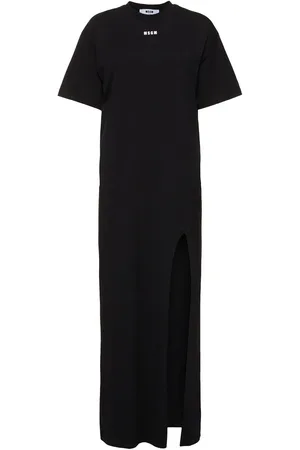 Msgm Robe Longue En Jersey De Coton