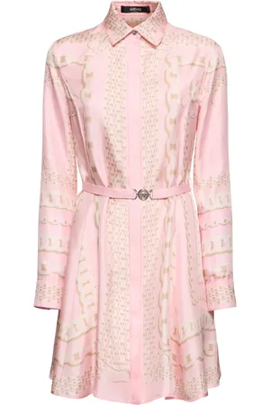 VERSACE Robe Courte En Sergé De Soie Imprimé Foulard