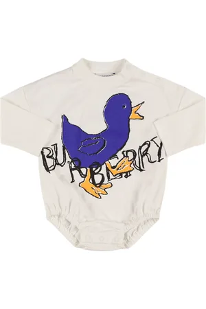 Burberry Barboteuse En Jersey De Coton Imprimé