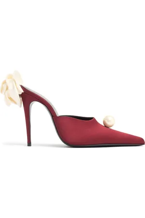 MAGDA BUTRYM Mules En Satin Flower 110 Mm