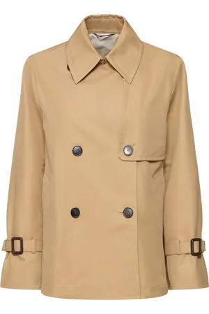 Max Mara Trench-coat Court En Gabardine Biglia