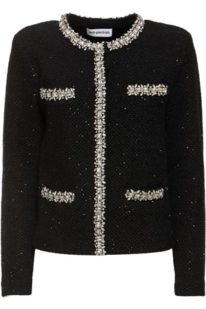 Self-Portrait Cardigan En Maille À Sequins