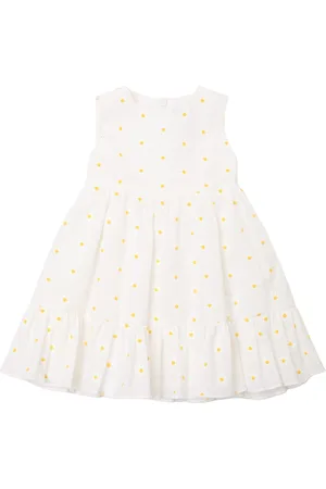 Il gufo Robe En Coton Avec Marguerites Brodées