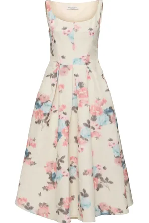 Serafini Robe Mi-longue En Taffetas Floral