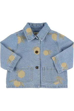 Konges Sløjd Veste En Denim De Coton Imprimé Citron