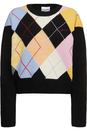 Ganni Pull-over Oversize En Laine Mélangée Harlequin