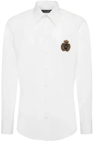 Dolce & Gabbana Chemise En Popeline Brodée Crest