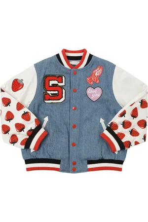 Stella McCartney Veste Bomber En Denim De Coton Brodé
