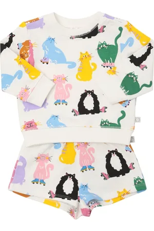 Stella McCartney Sweat-shirt & Short En Coton Imprimé Chats