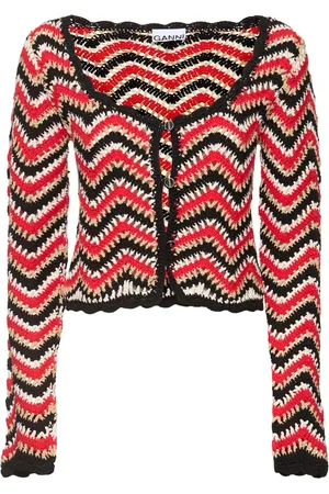 Ganni Cardigan En Crochet De Coton