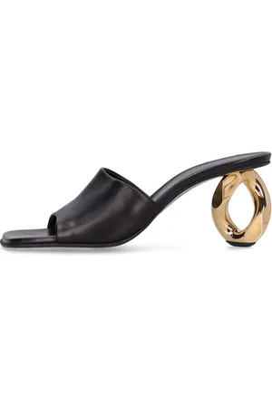 J.W.Anderson Sandales Mules En Cuir Détail Talon Chaîne 75 Mm