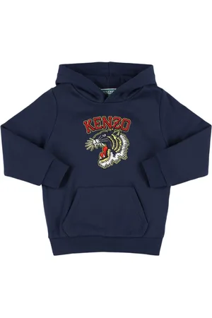 Kenzo Sweat-shirt En Coton Brodé À Capuche