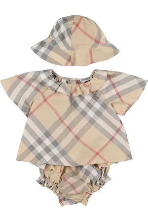 Burberry Robe, Protège-couche & Bonnet En Coton Imprimé