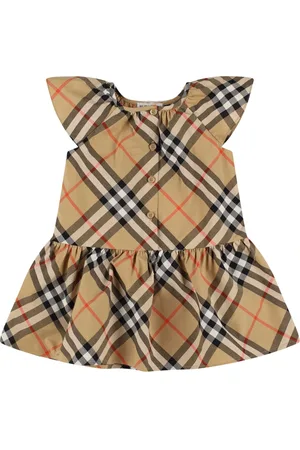 Burberry Robe En Gabardine De Coton À Carreaux