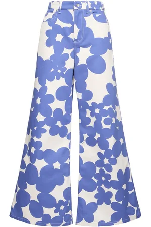 Marni Jean Ample En Gabardine Imprimée