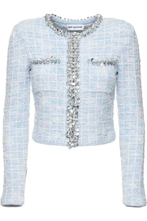Self-Portrait Cardigan À Carreaux